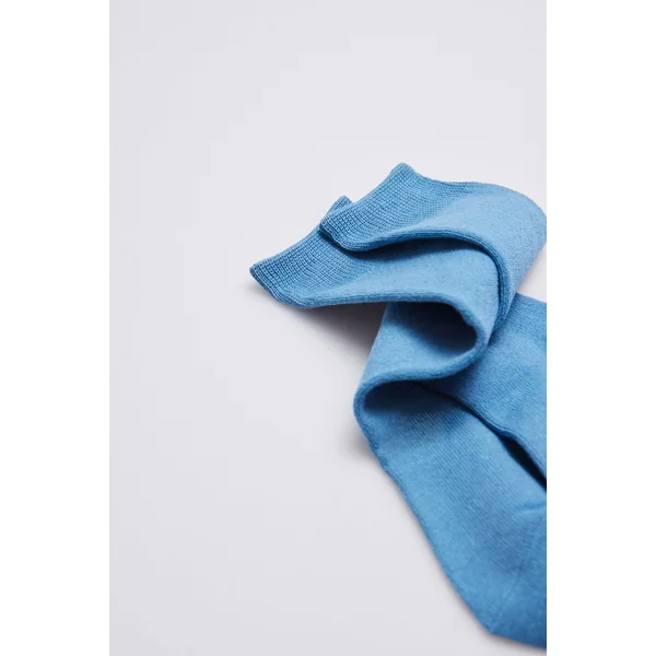 Chaussettes longues enfant en coton bleu