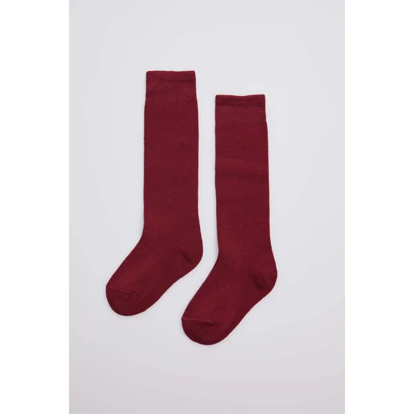 Chaussettes longues enfant en coton marron