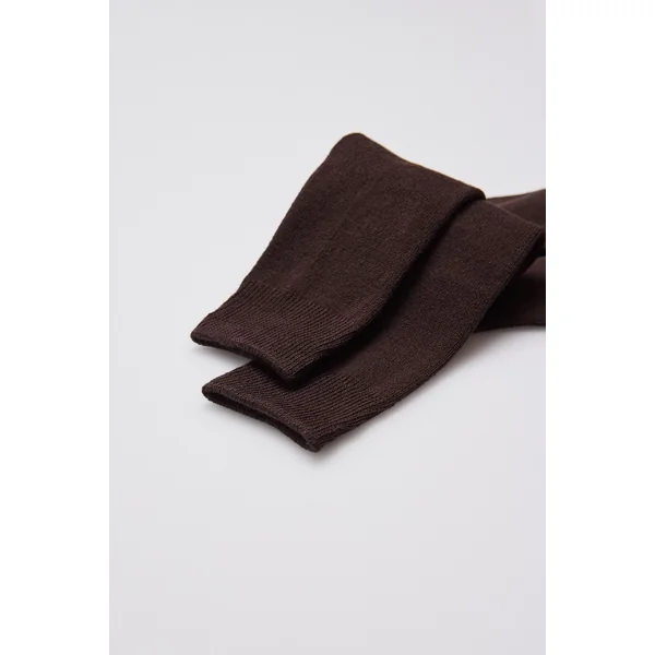 Chaussettes longues enfant en coton marron