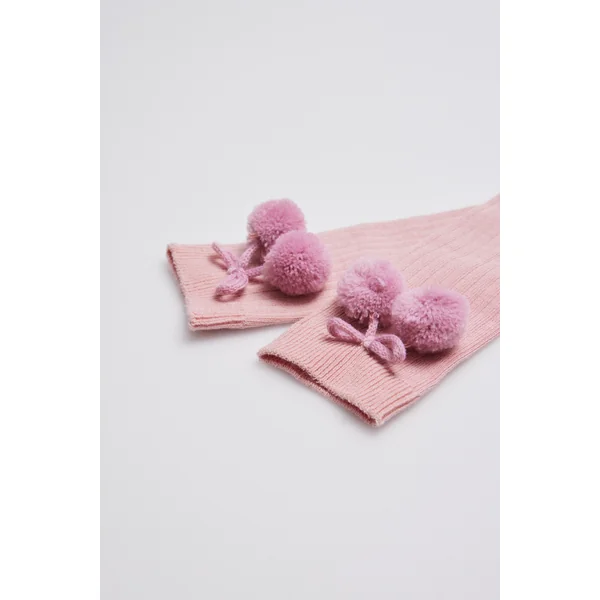 Chaussettes longues pompon pastel
