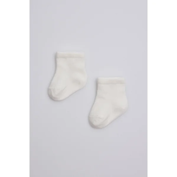 Chaussettes naissance basiques ivoire