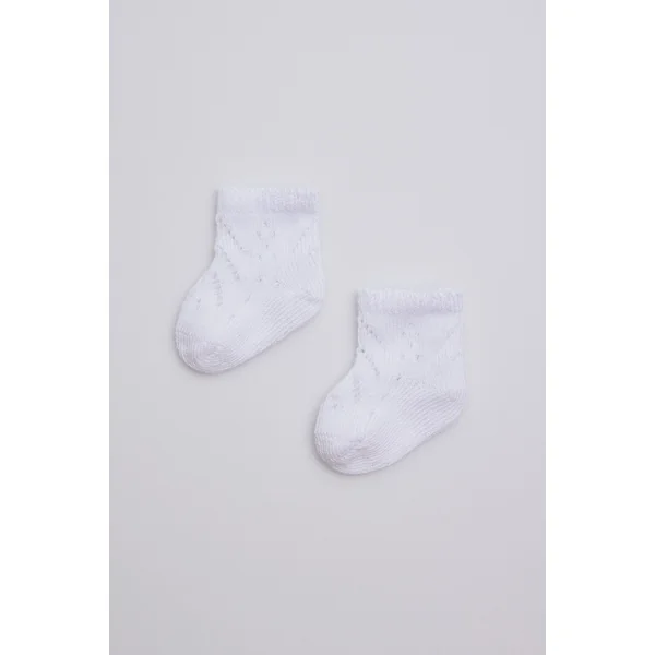 Chaussettes nouveau-né perles blanches