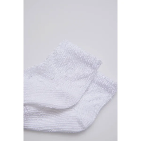 Chaussettes nouveau-né perles blanches
