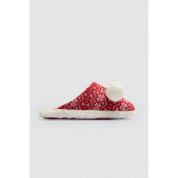 Chaussons de Noël femme à pompons