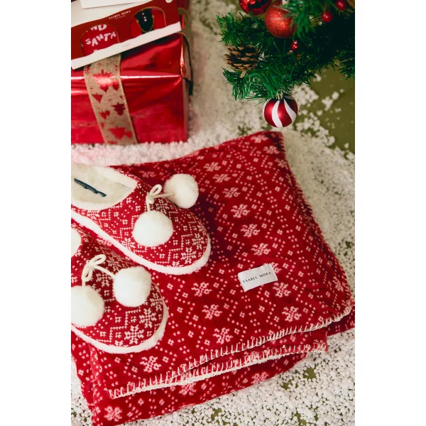 Chaussons de Noël femme à pompons