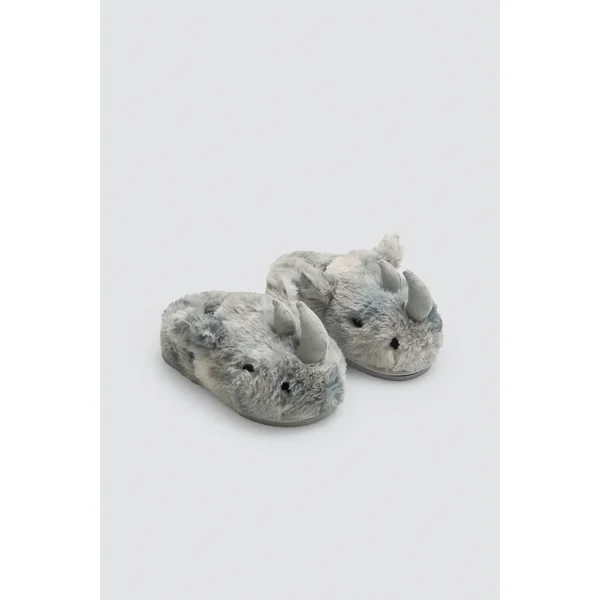 Chaussons rhinocéros pour enfants avec détails 3D