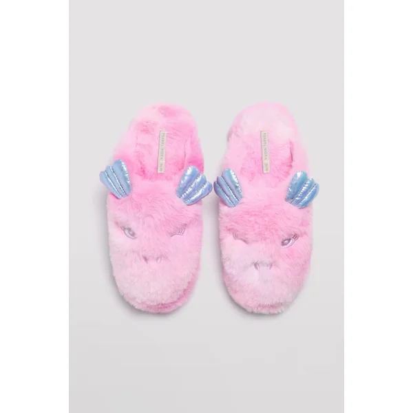 Chaussons roses à palmes