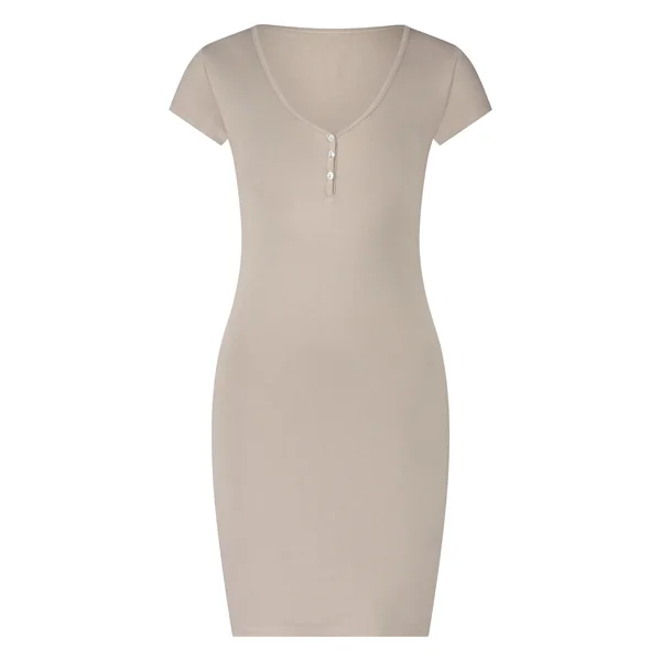 Chemise de nuit Henley - Beige