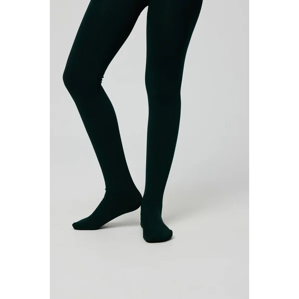 Collant thermique enfant 140 deniers vert bouteille