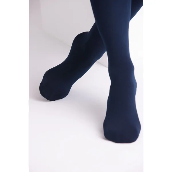Collants longs sans revers 140 deniers marine