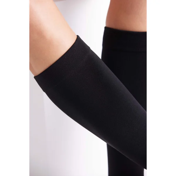 Collants longs sans revers 140 deniers noir