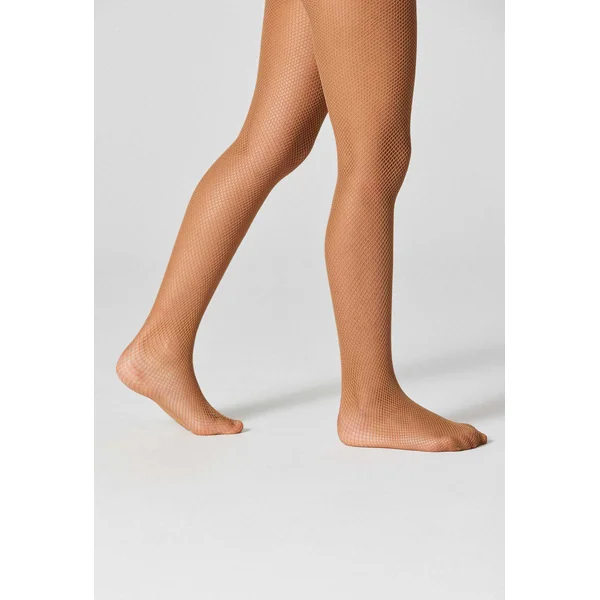 Collants résille enfant beige