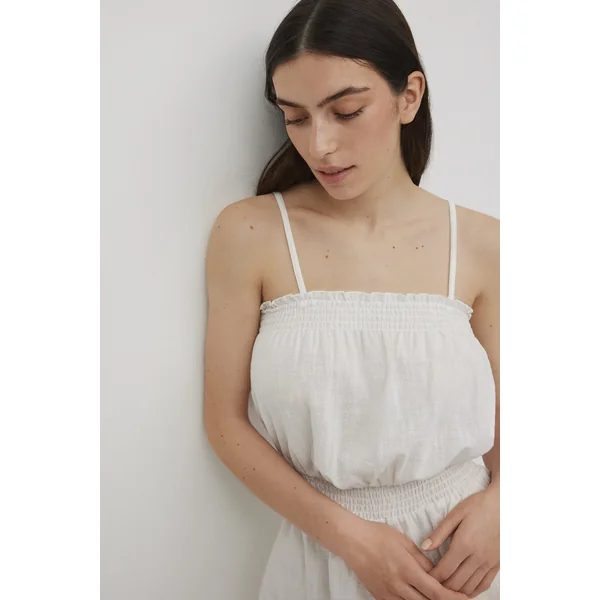 Combinaison courte en coton à bretelles amovibles