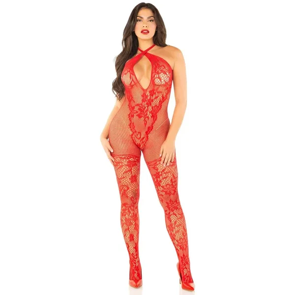 Combinaison résille décolleté croisé