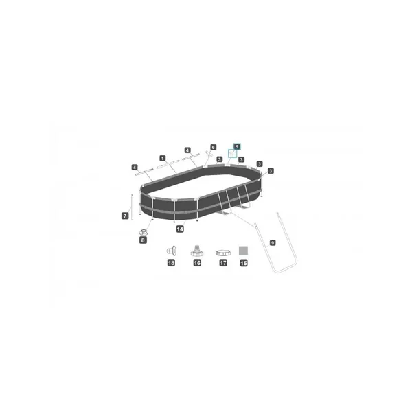 Connecteur T "E" pour piscinesPower Steel Bestway 488 / 549 / 610 cm