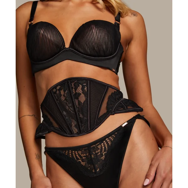 Corset taille de guêpe Antonia - Noir