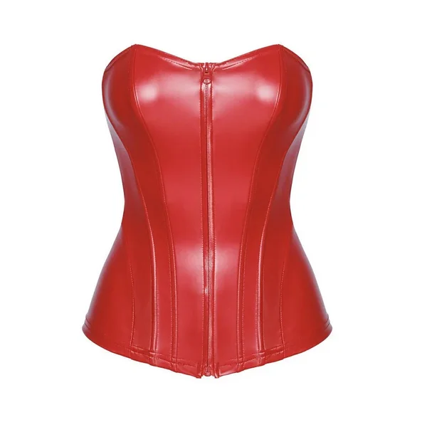 Corset wetlook F355 Mysteria rouge