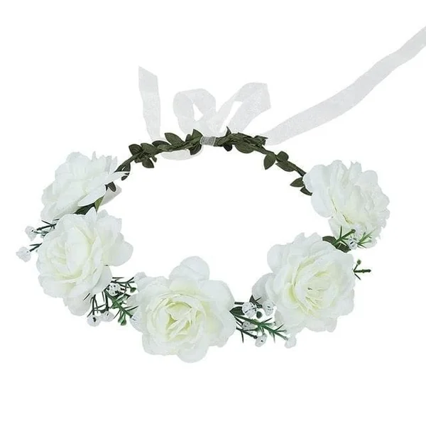 Couronne de Fleurs Blanche pour Communion