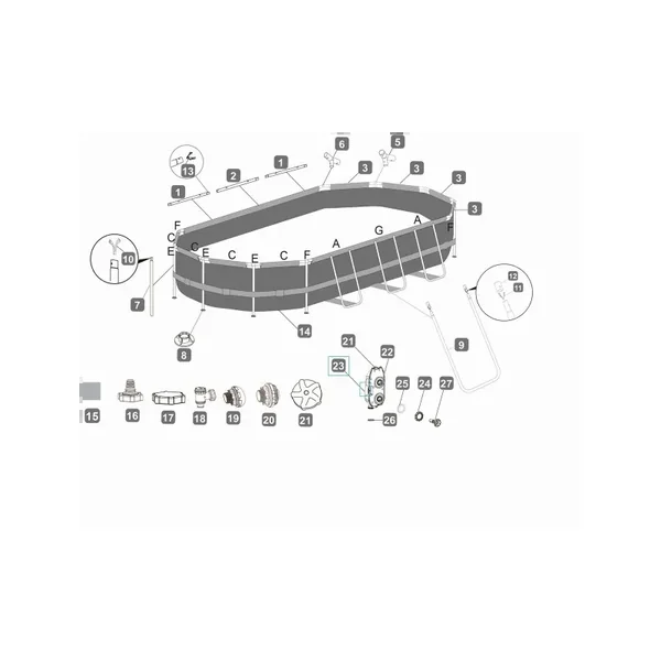 Couvercle boîtier de valve Flowclear pour piscine Power Steel Comfort Jet Series