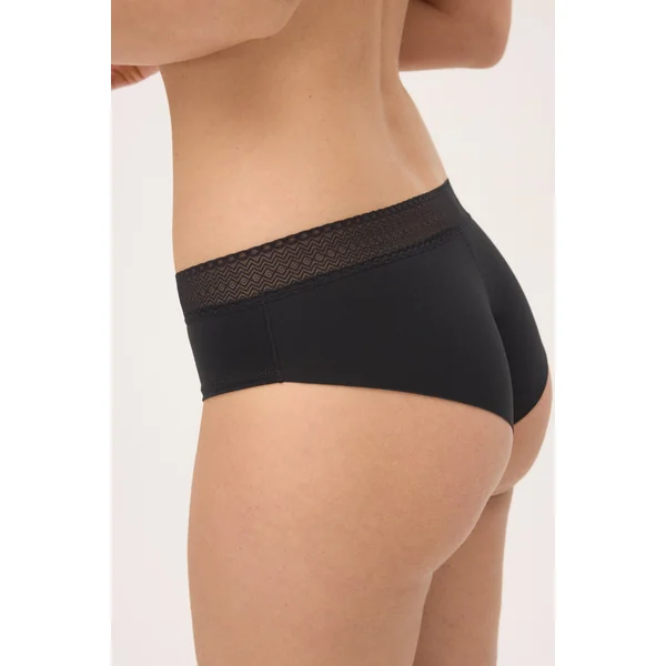 Culotte brésilienne mi-longue à finitions invisibles, noire