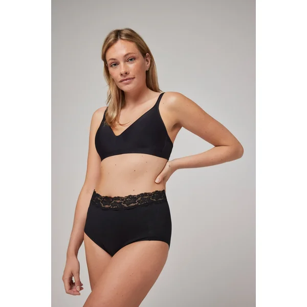 Culotte gainante noire avec détails en dentelle