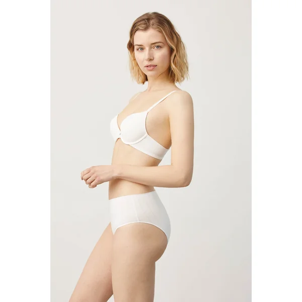 Culotte haute côtelée blanche