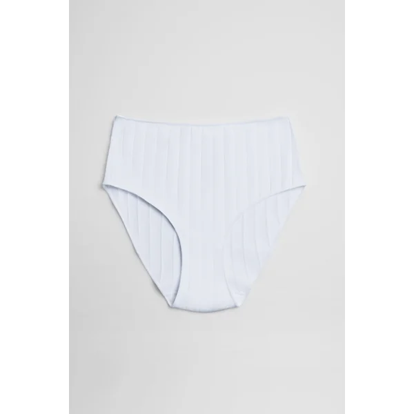 Culotte haute côtelée blanche