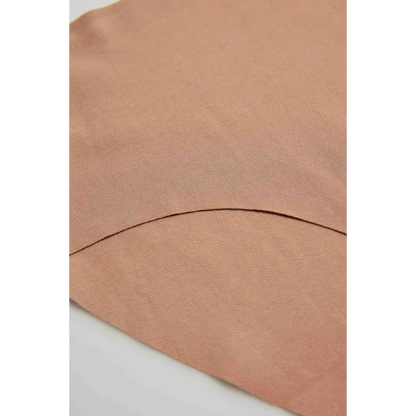 Culotte haute côtelée nude