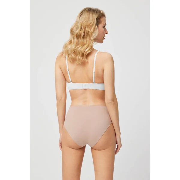 Culotte haute côtelée nude