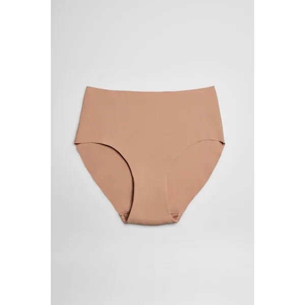 Culotte haute côtelée nude