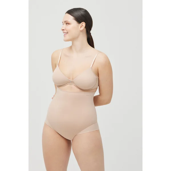 Culotte haute réductrice de compression nude moyenne