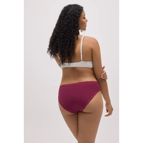 Culotte midi avec détails en dentelle marron