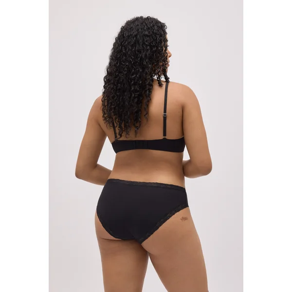 Culotte midi avec détails en dentelle noire