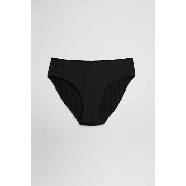 Culotte midi côtelée noire