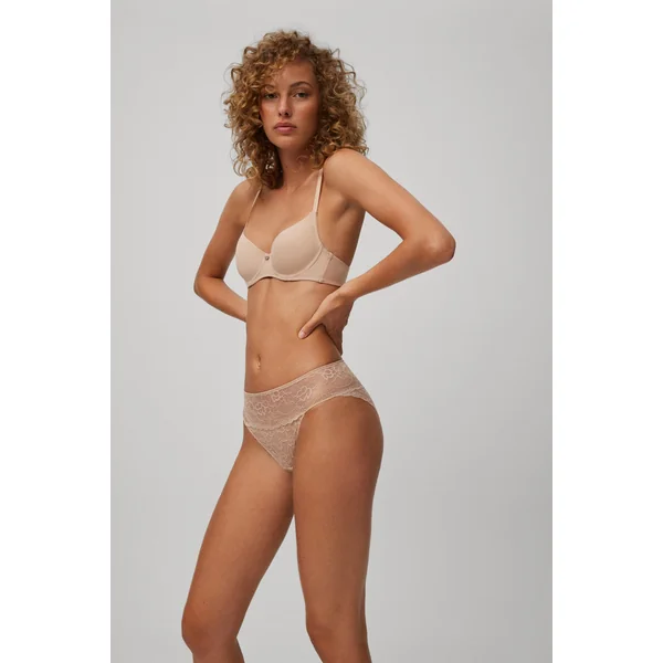 Culotte midi dentelle nude