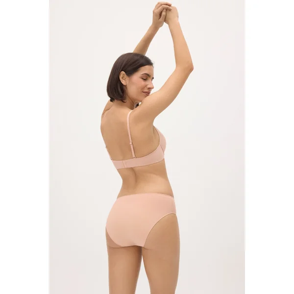 Culotte midi hipster en coton couleur chair