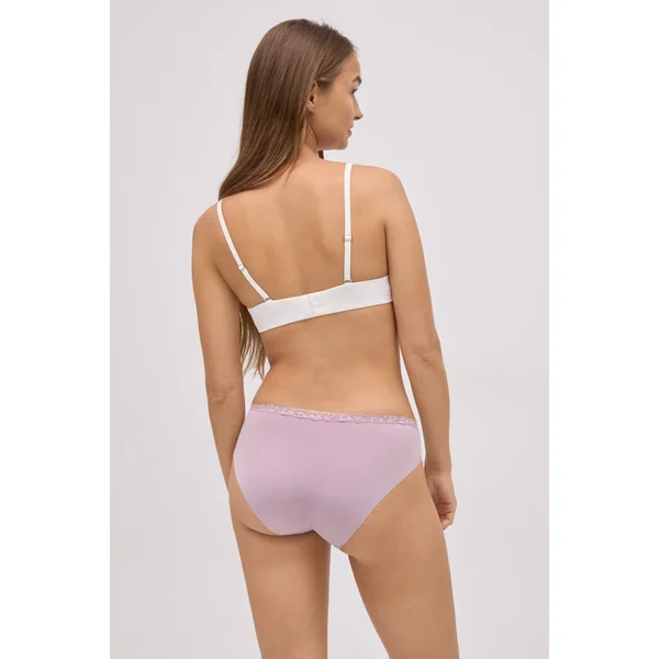 Culotte midi élastique avec dentelle lilas