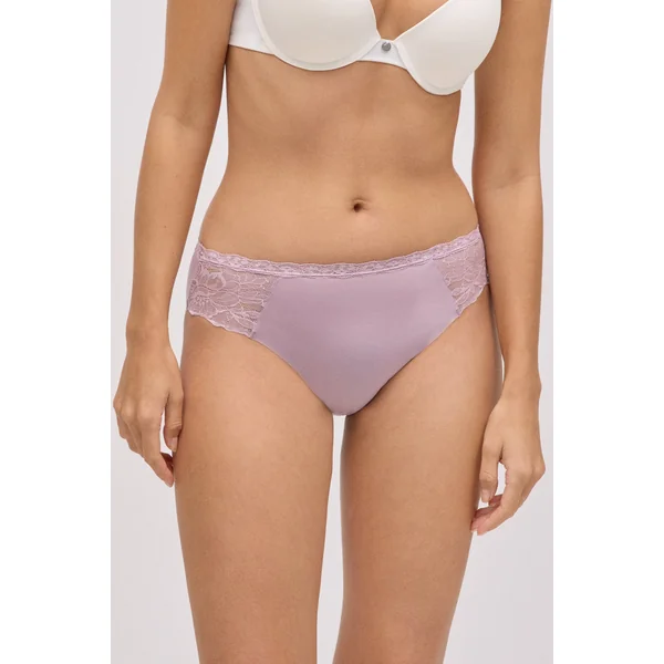 Culotte midi élastique avec dentelle lilas