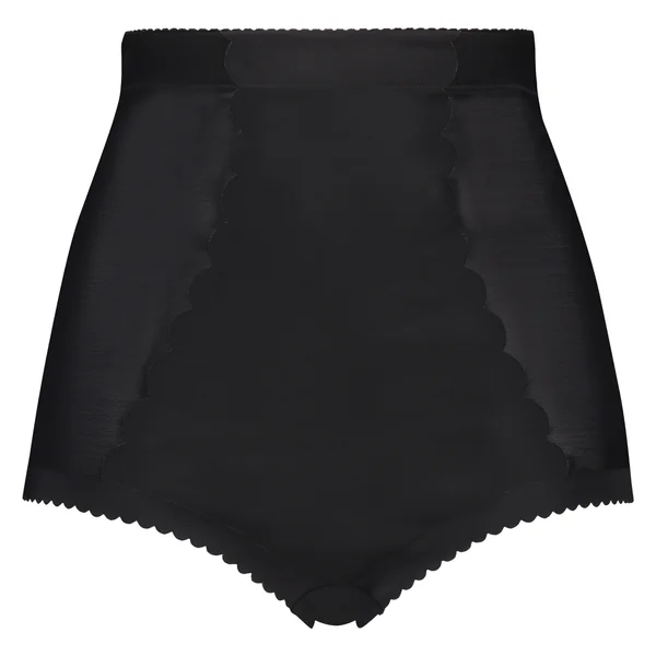 Culotte taille haute avec gaine sculptante en dentelle scuba - Level 3 - Noir