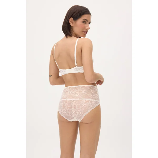 Culotte taille haute en dentelle ivoire