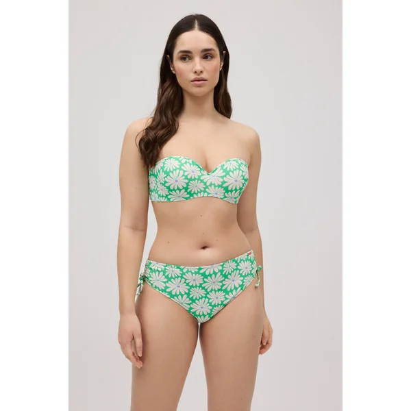 Ensemble bikini bandeau avec culotte midi imprimé marguerite