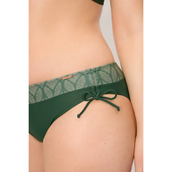 Ensemble bikini bandeau sculptant à motif de feuille verte, bonnet C