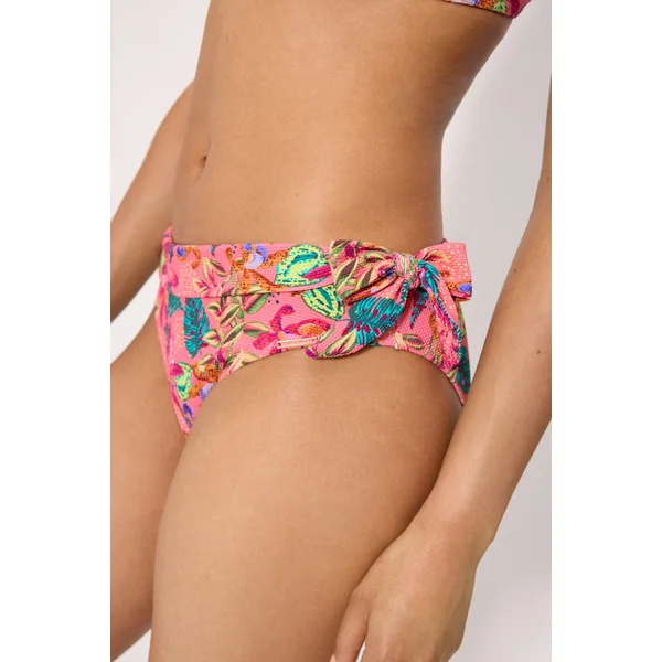 Ensemble bikini composé d'un haut minimisant et d'une culotte multi-positions en piqué imprimé tropical, bonnet C