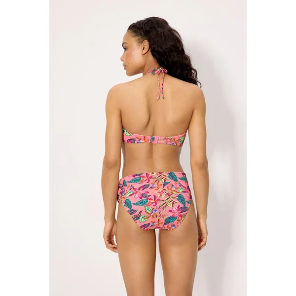 Ensemble bikini composé d'un haut minimisant et d'une culotte multi-positions en piqué imprimé tropical, bonnet C