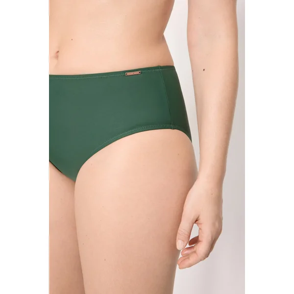 Ensemble bikini minimiseur avec culotte taille haute, motif feuilles vertes, bonnet D