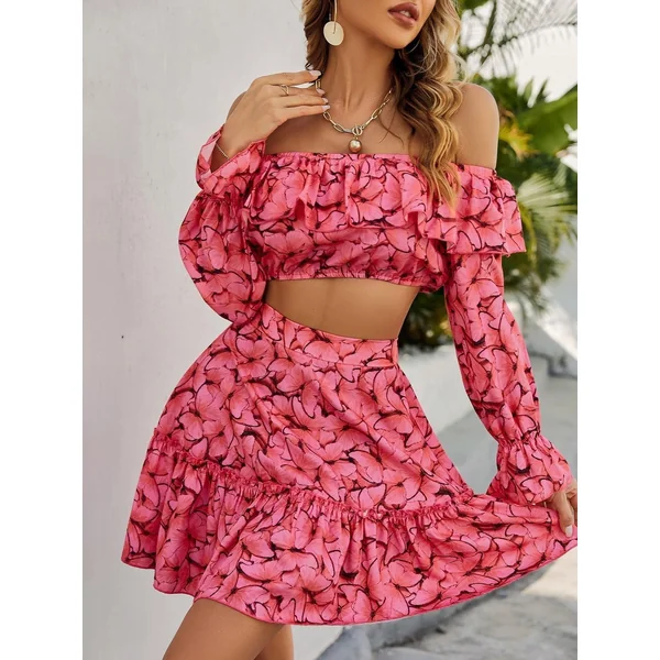 Ensemble Bohème Papillon Rose