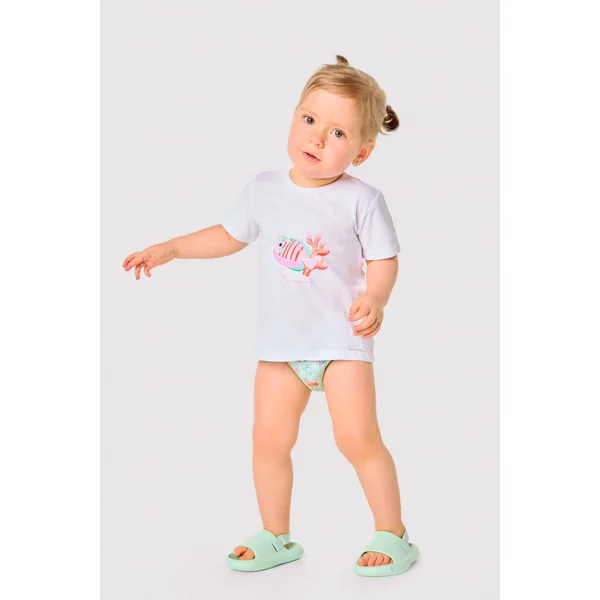 Ensemble bébé avec t-shirt et bloomer à imprimé animaux marins