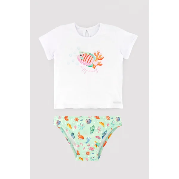 Ensemble bébé avec t-shirt et bloomer à imprimé animaux marins