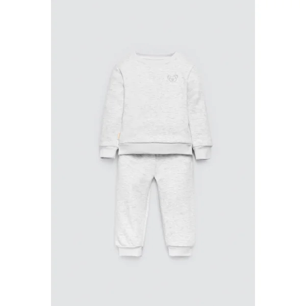 Ensemble bébé basique : sweat-shirt gris et jogging