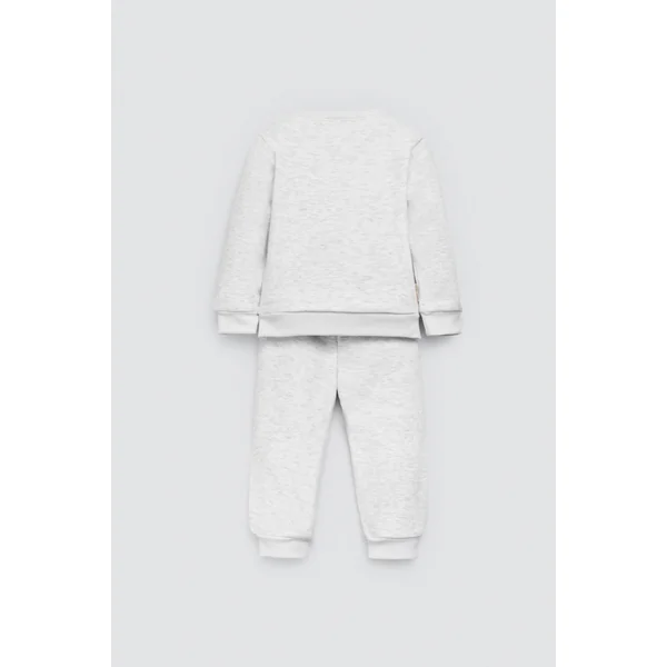 Ensemble bébé basique : sweat-shirt gris et jogging